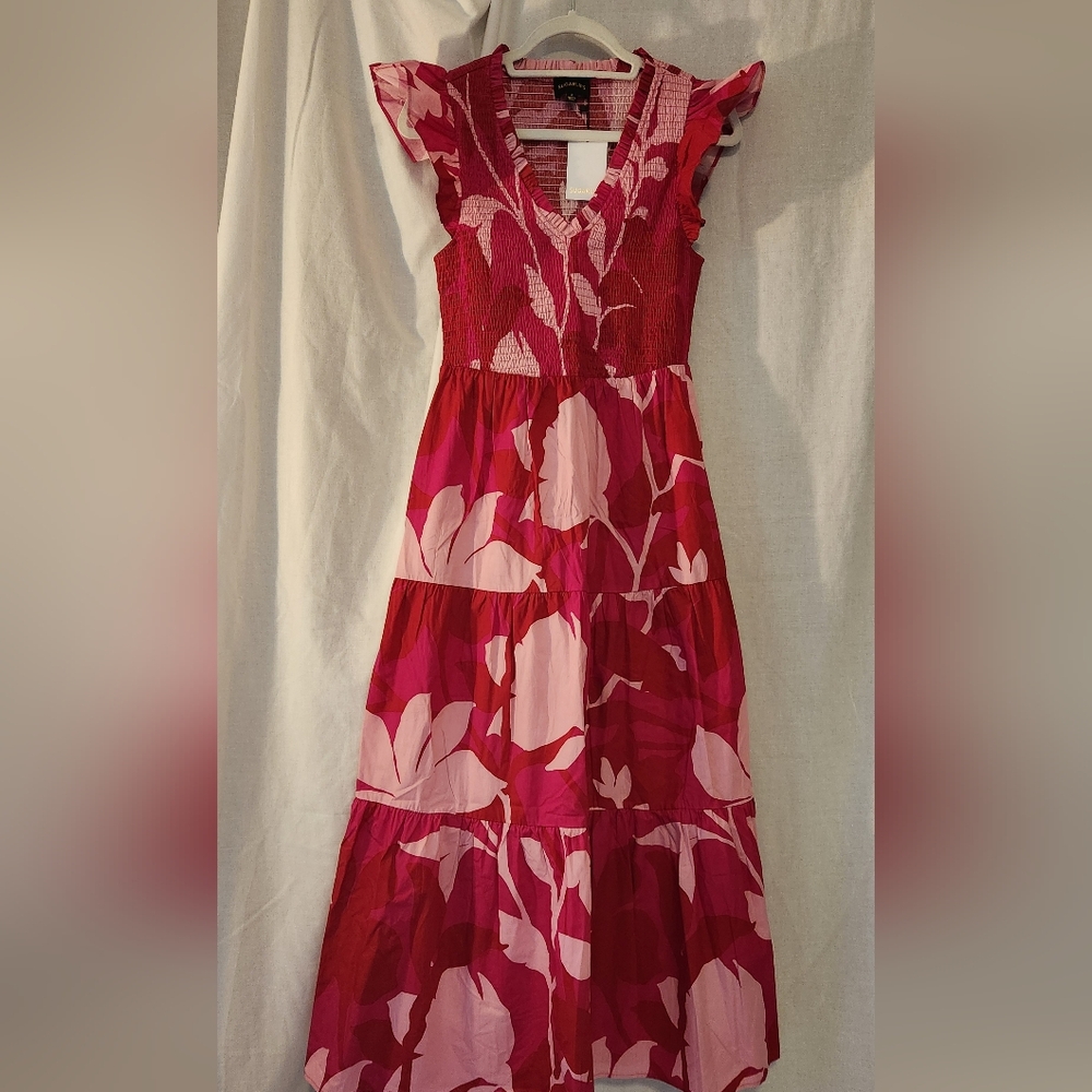 Sugarlips Pink and Red Textured Dress